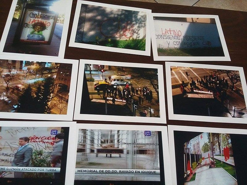Recopilación de fotos de la carpeta que llevaron los vecinos del edificio a la Municipalidad de Providencia.